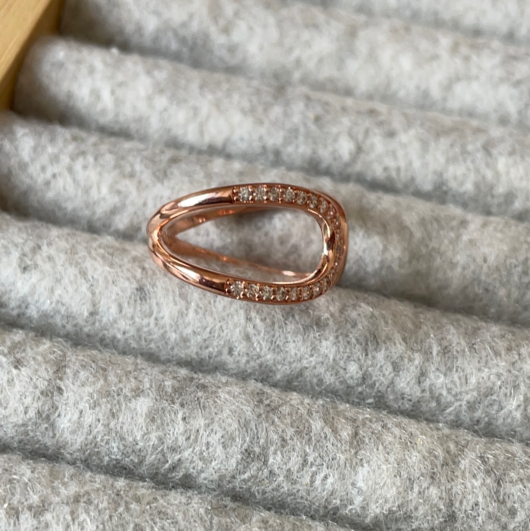 Genuine Pandora Ring Rose Gold Statement Ring Size 60