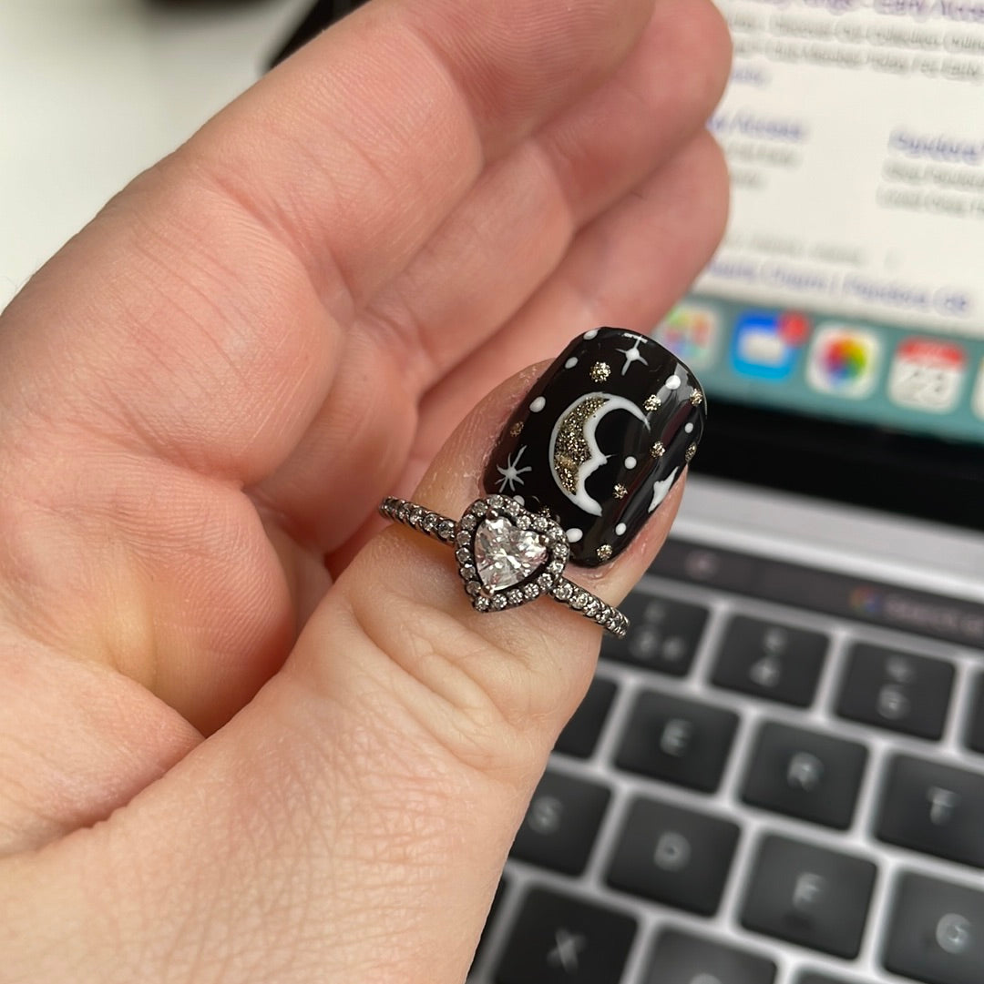 Genuine Pandora Levelled Heart Pave CZ Ring Size 60