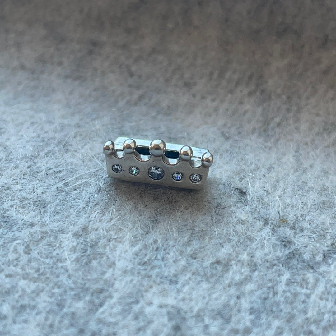 Genuine Pandora Reflexions Princess Pave Tiara Clear Stone Clip Charm