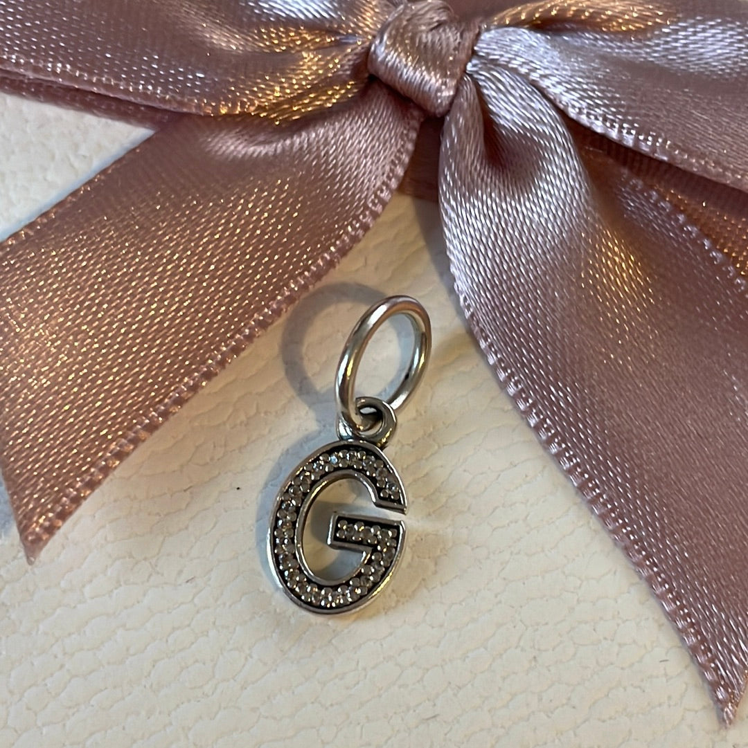 Genuine Pandora Letter G Dangle Pave