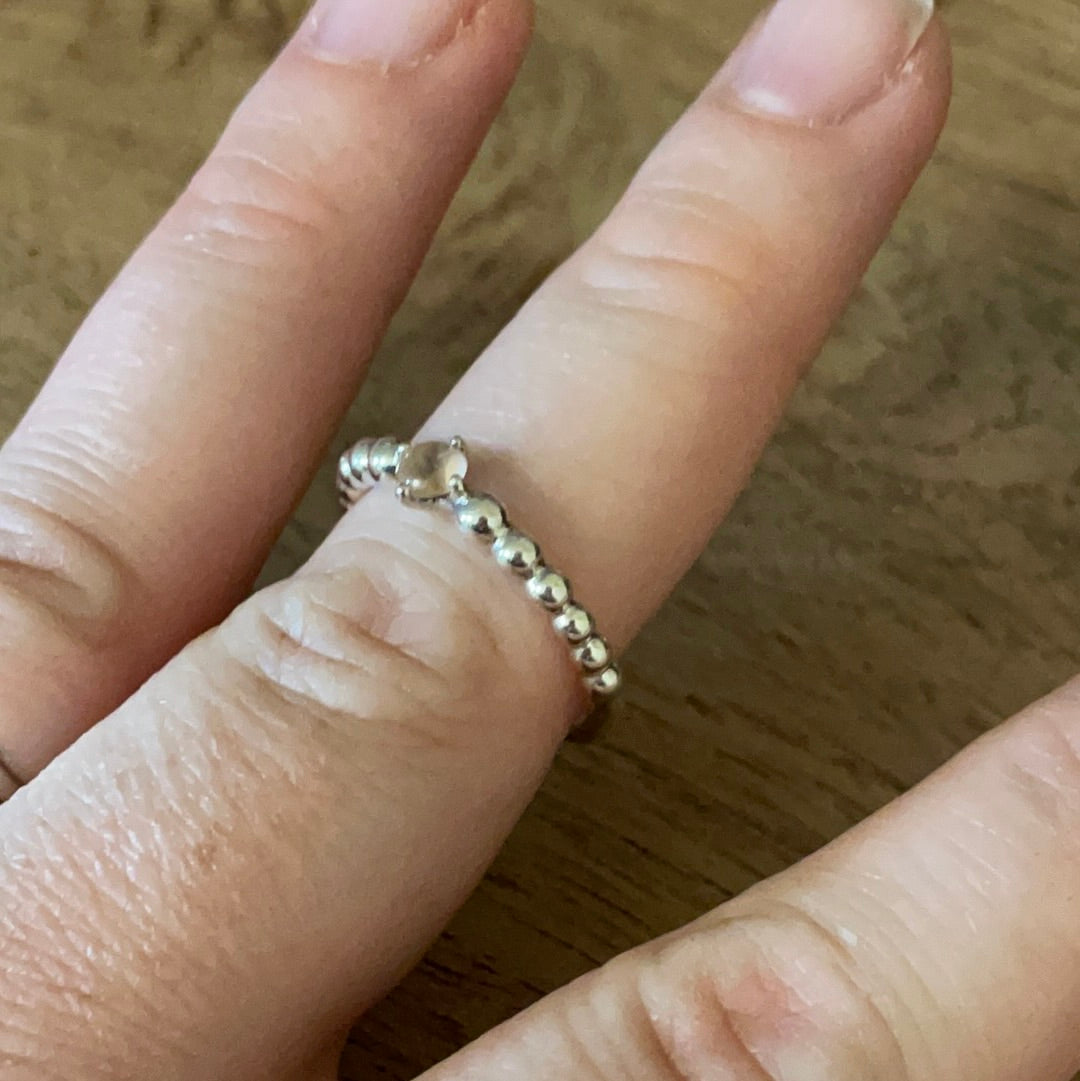 Genuine Pandora New Style Pale Pink Birthstone Ring 54