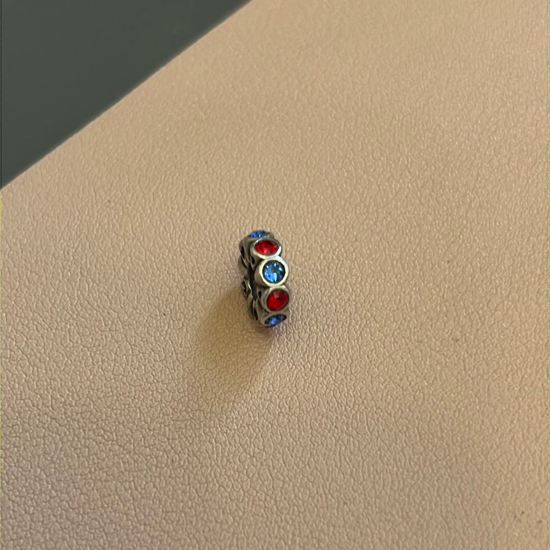 Genuine Chamilia Red and Blue Stone Spacer