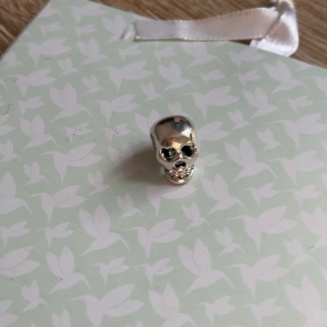 Genuine Chamilia Pave Skull Halloween Charm