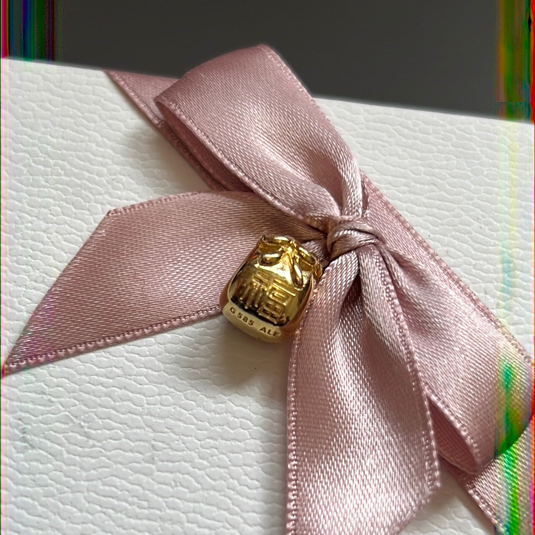 Genuine Pandora Solid 14ct Gold Money Bag Hong Bao RARE Charm HTF