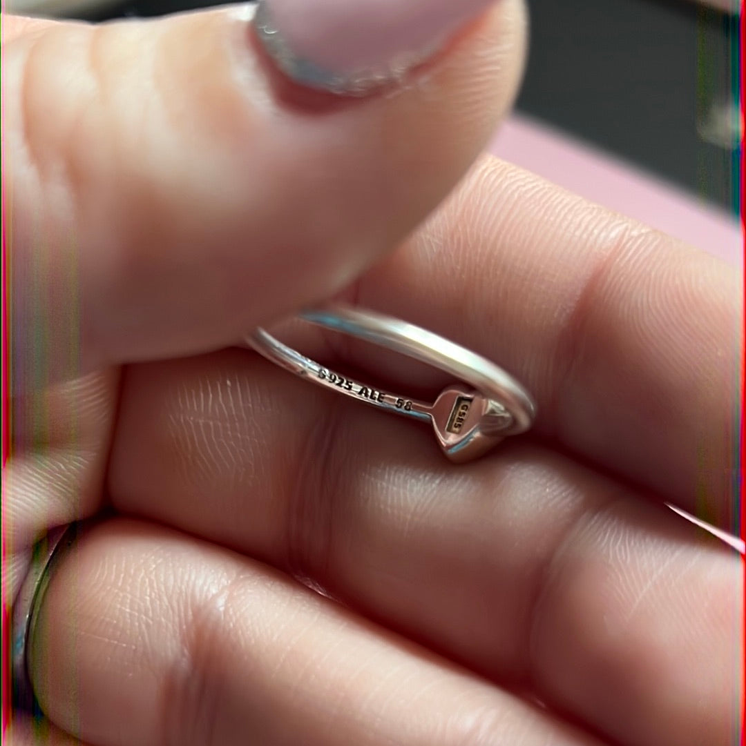 Genuine Pandora 14k Gold Two Tone Domed Heart Ring 50