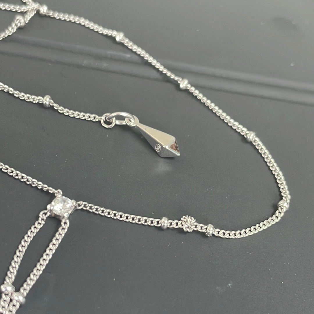 Genuine Michael Kors Pave Lock and key Dangle Necklace