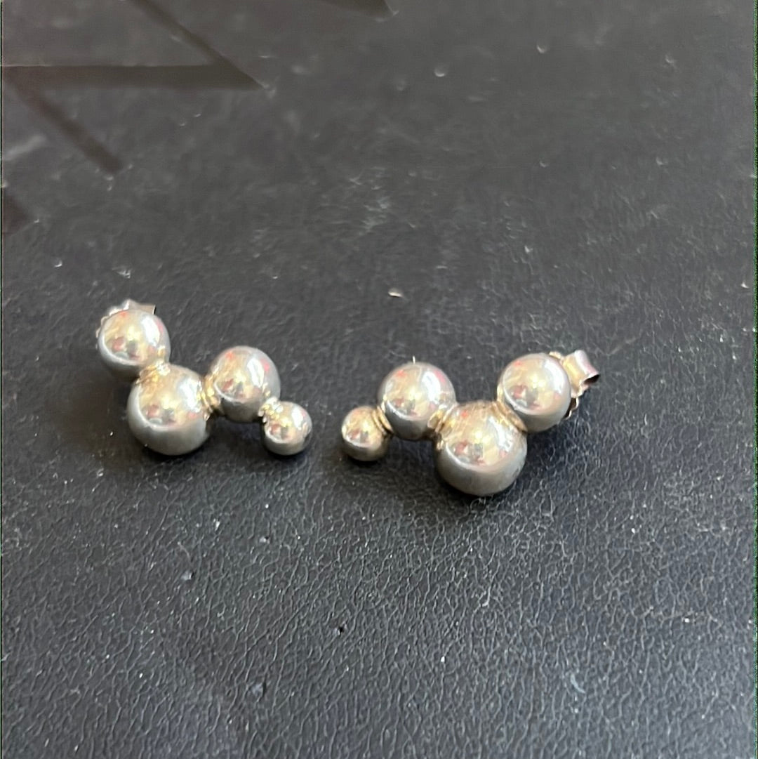 Genuine Pandora liquid Silver Flow Super Rare  Earrings