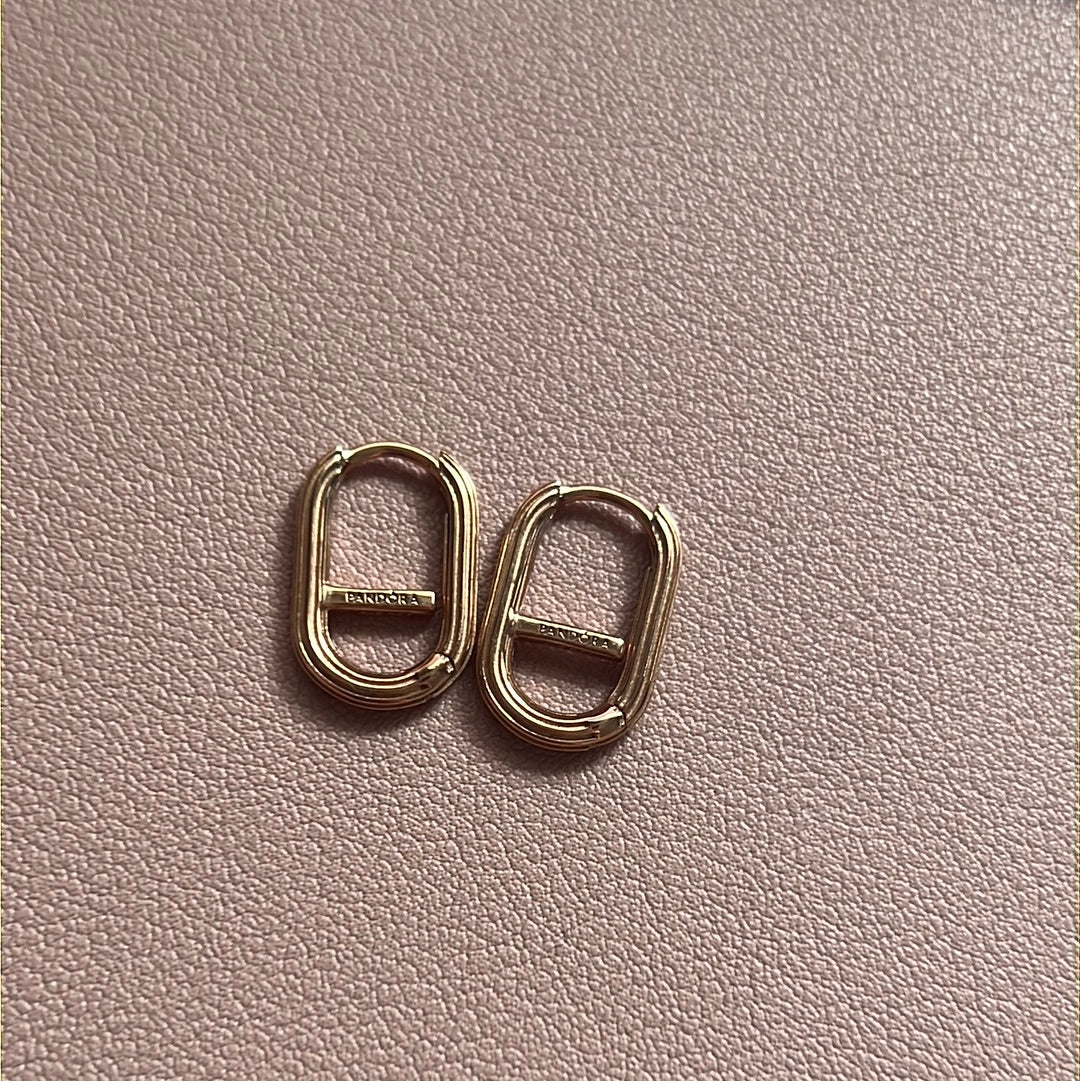 Genuine Pandora Rose Gold Me Link Hoop Earrings Beautiful