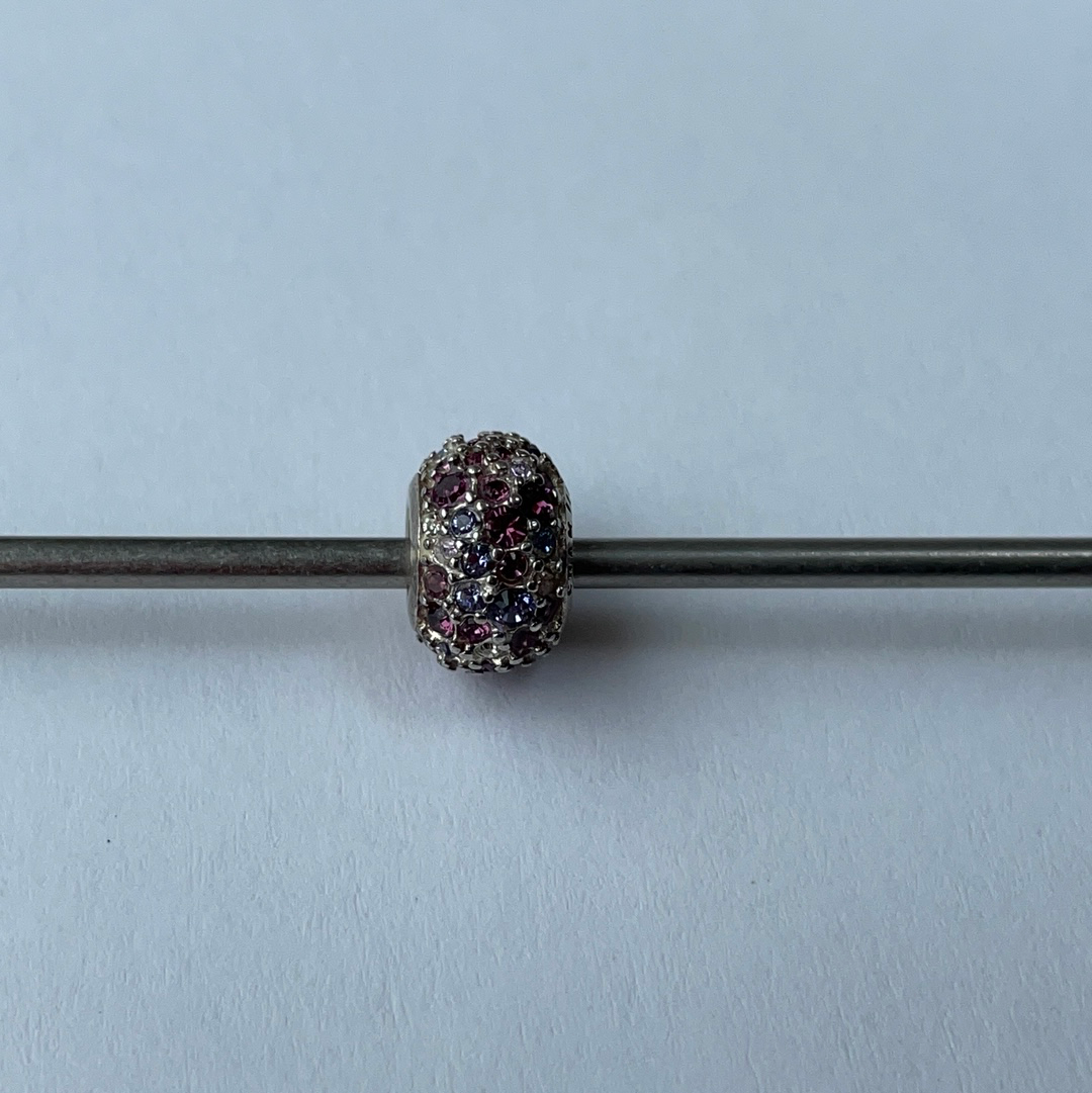 Genuine Chamilia Purple and Pink Sparkle Pave Charm