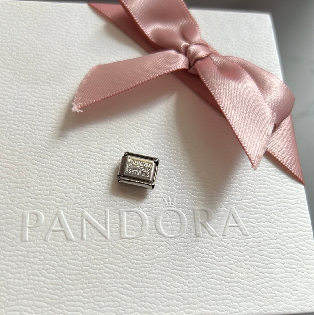 Genuine Nominations Silver Link Graduation Black Enamel Charm