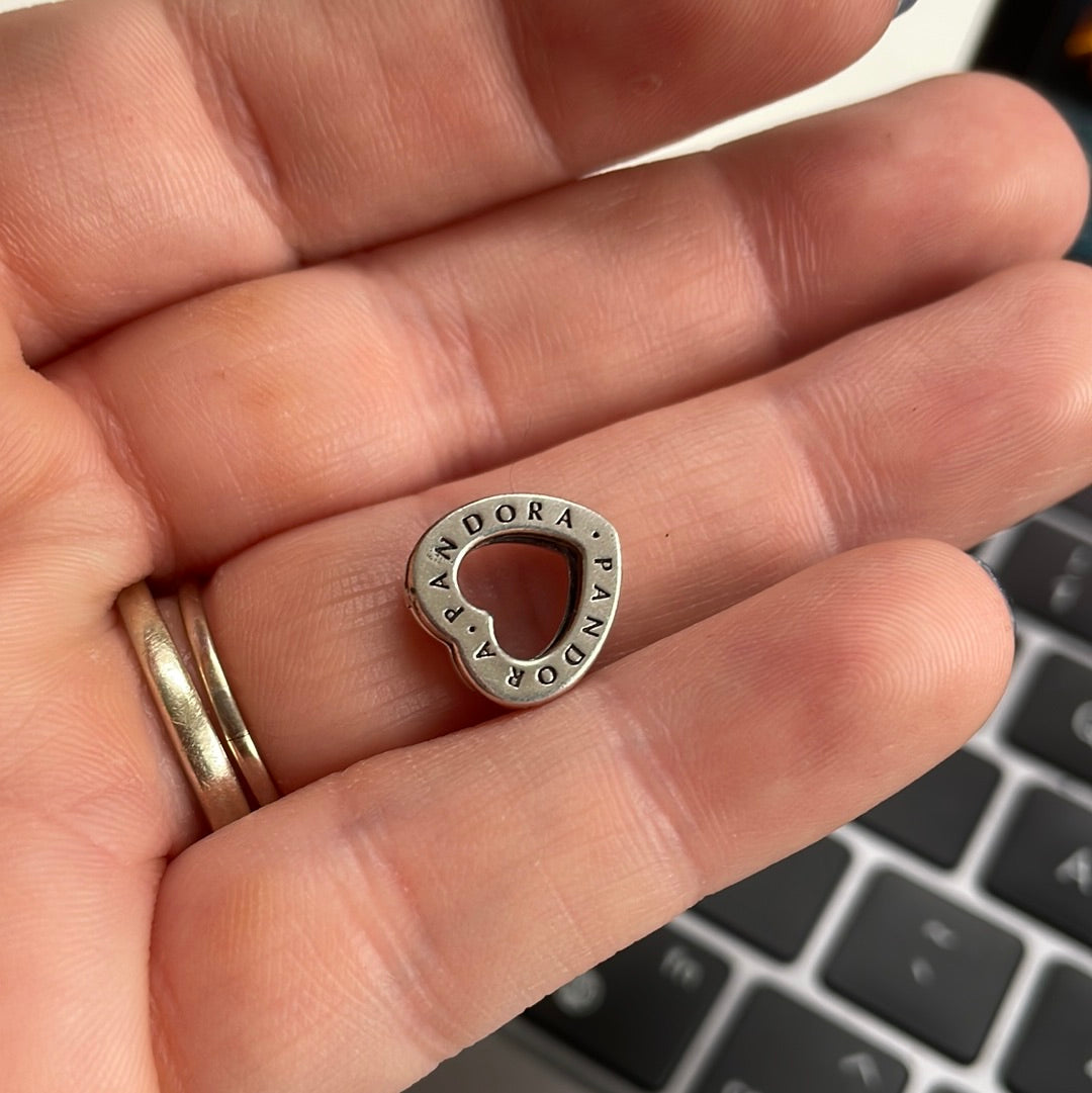 Genuine Pandora Reflexions Logo Plain Heart Clip Charm