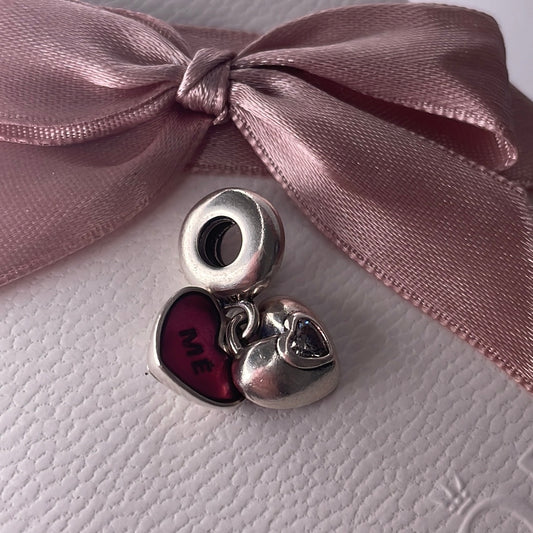 Genuine Pandora You and Me Heart Dangle Charm