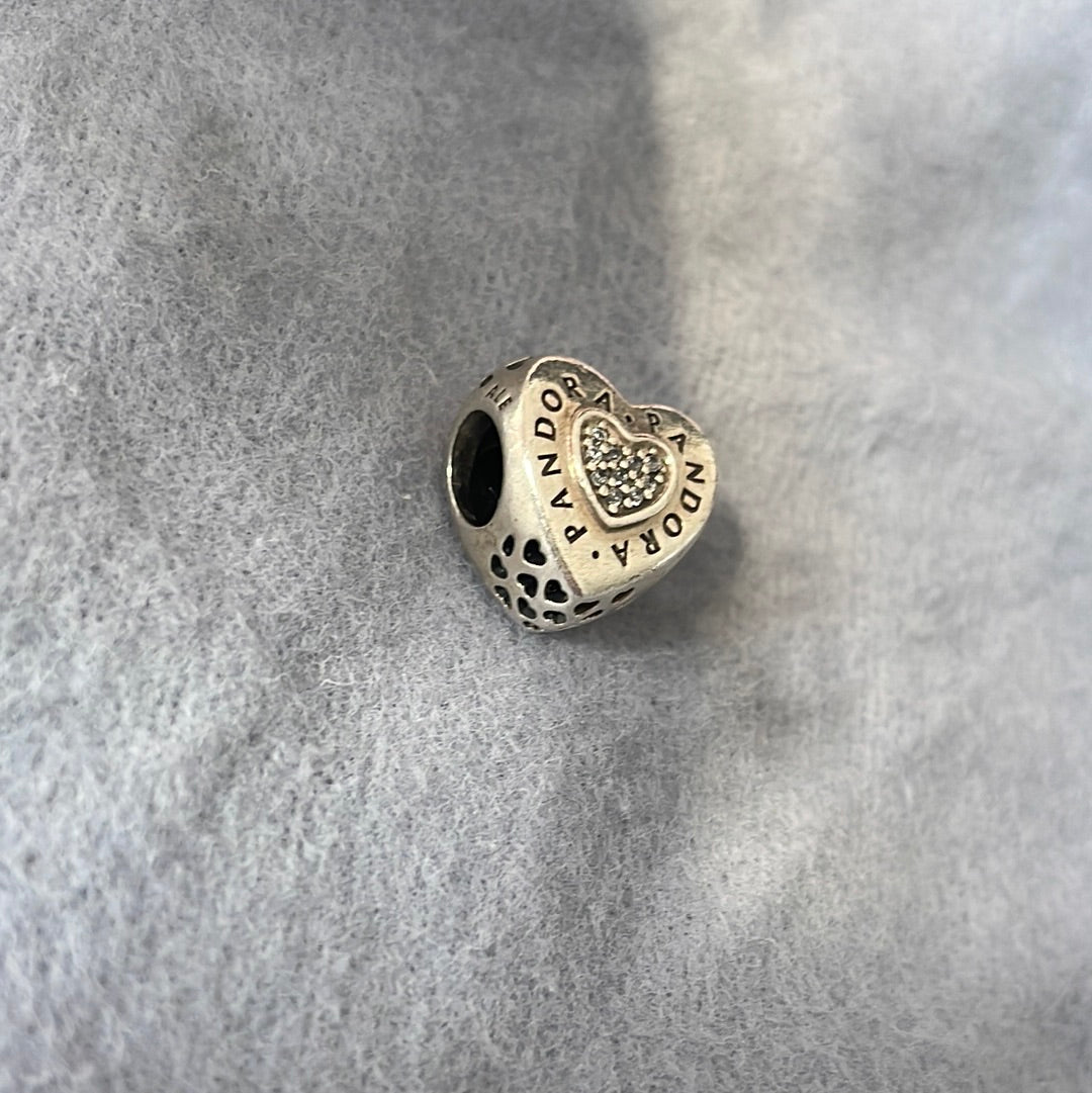 Genuine Pandora Pave Heart Logo Charm