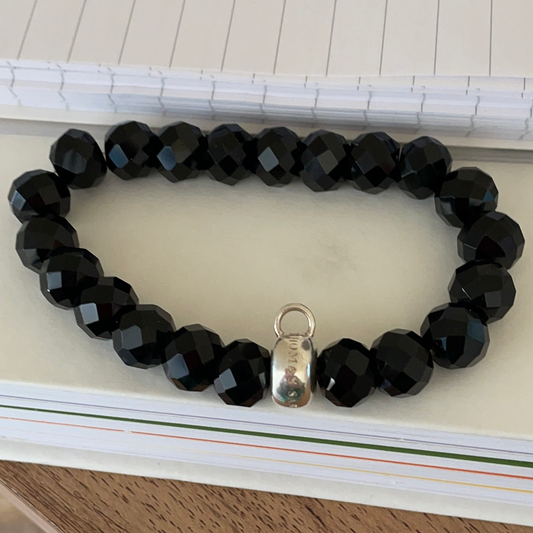 Genuine Thomas Sabo Sterling Silver Charm Clasp Black Onyx Bracelet