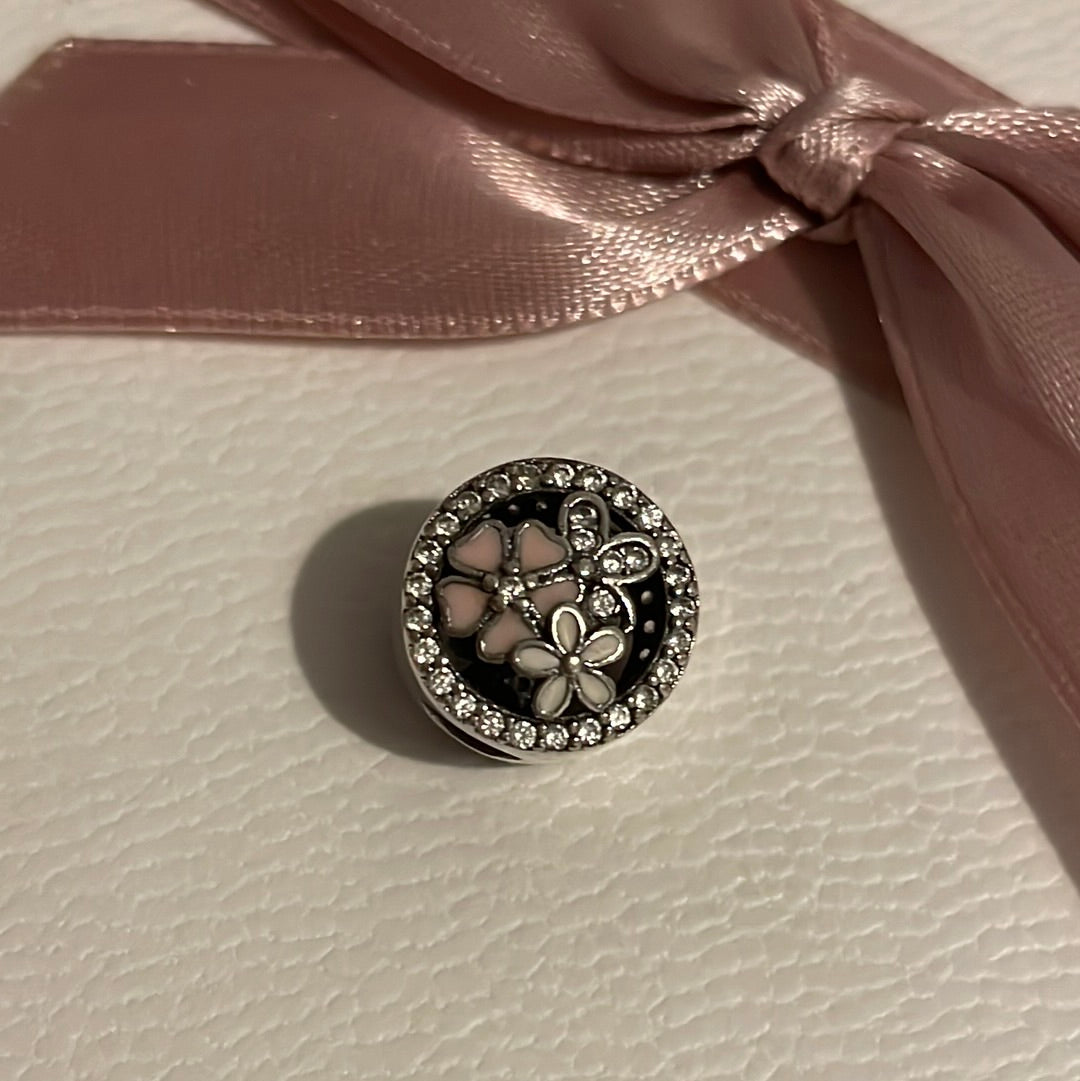 Sterling Silver Poetic Bloom Flower Floral Enamel Charm