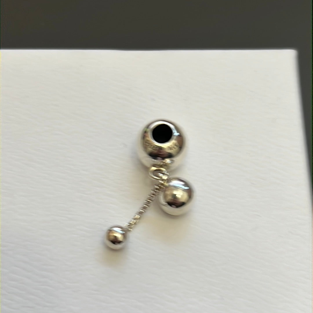 Genuine Pandora Plain String of Beads Ball Pendant Charm Dangle