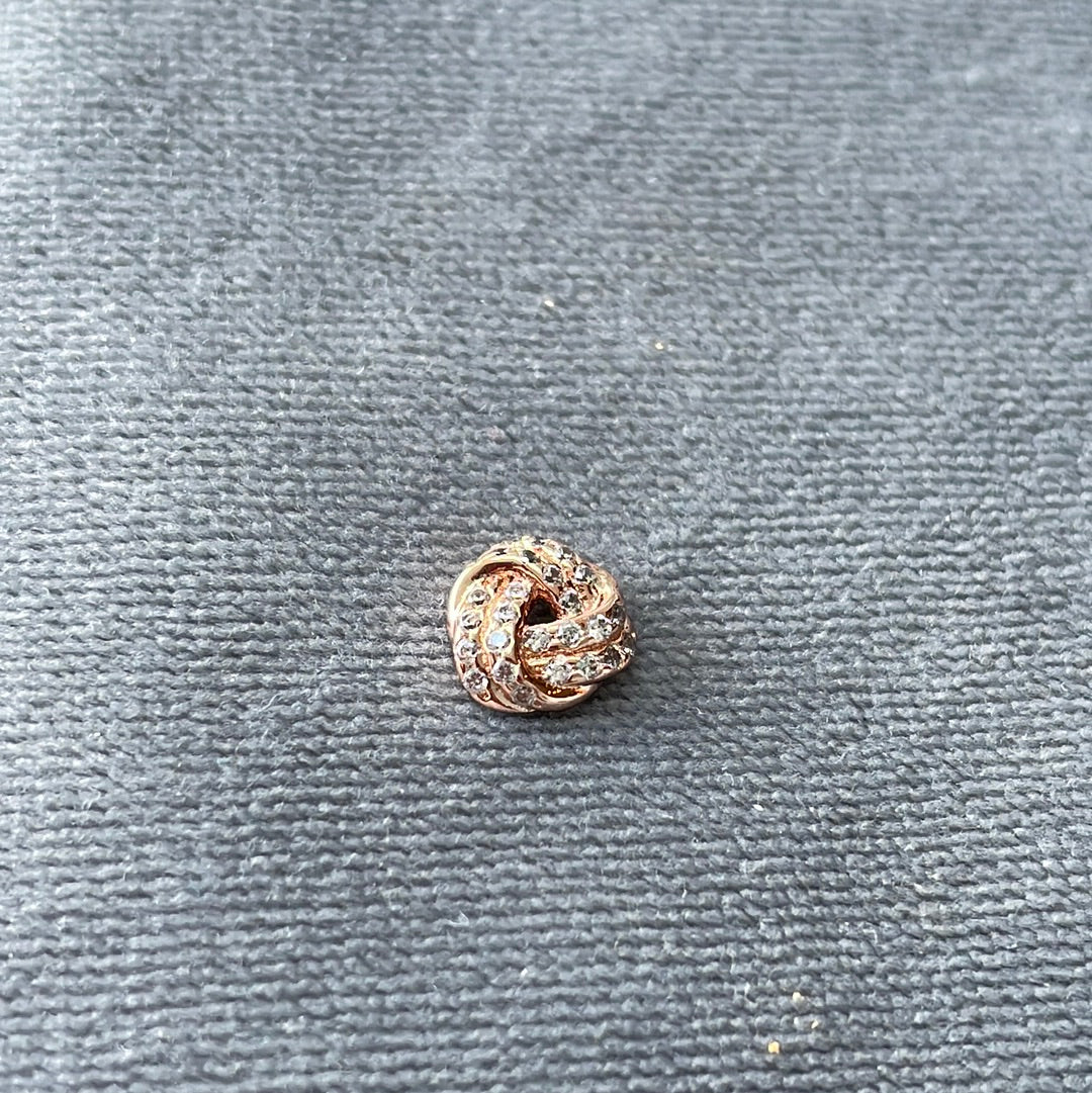 Genuine Pandora Rose Gold Pave Knot Petite Charm