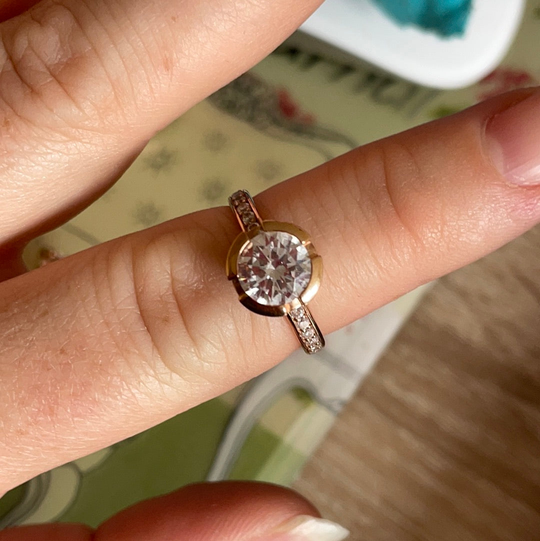 Thomas Sabo Rose Gold Clear Stone CZ Eternity Ring Size 54 VARIOUS STYLES
