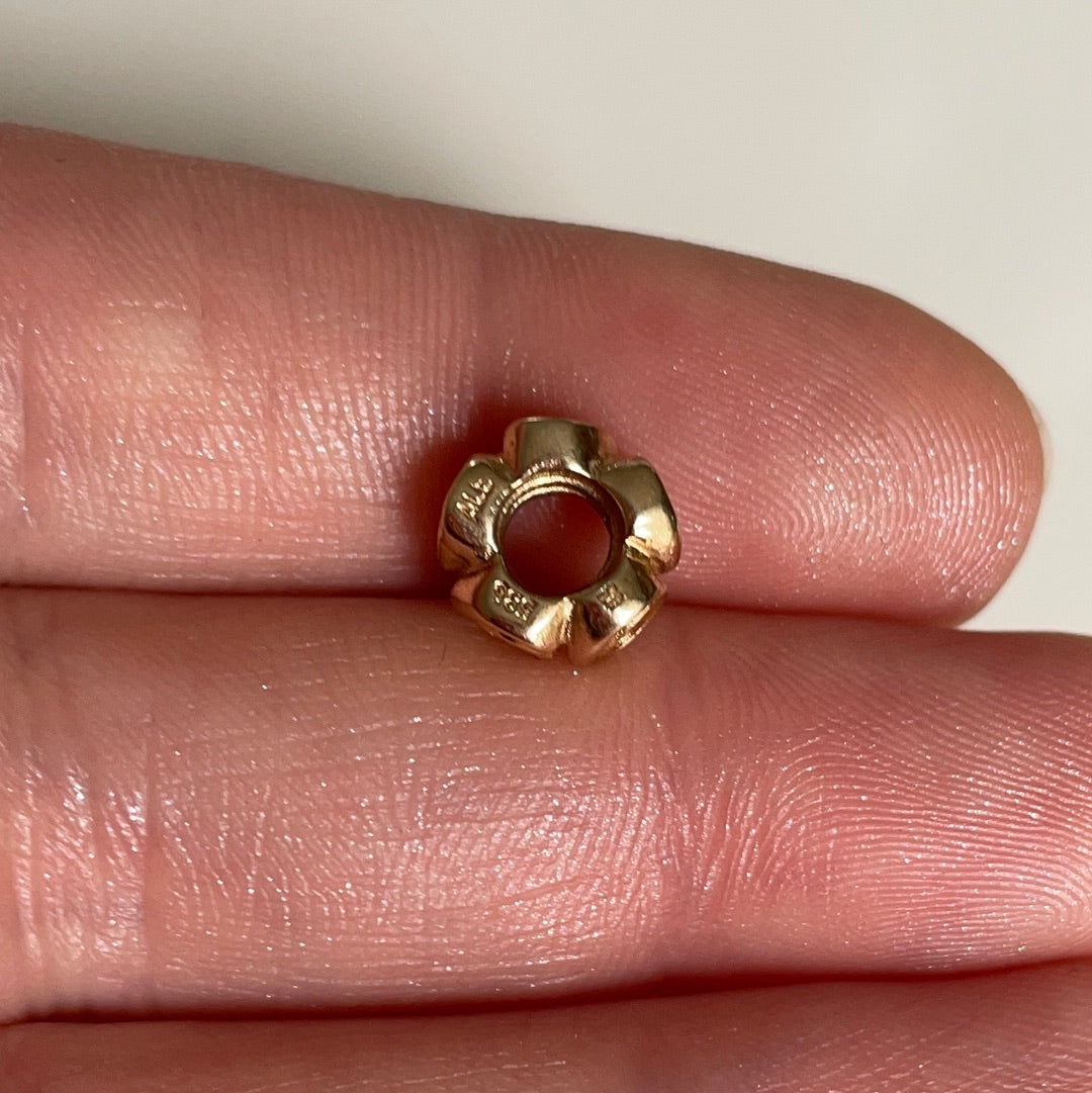 Genuine Pandora Solid 14ct Gold Large Rose Spacer Charm HTF