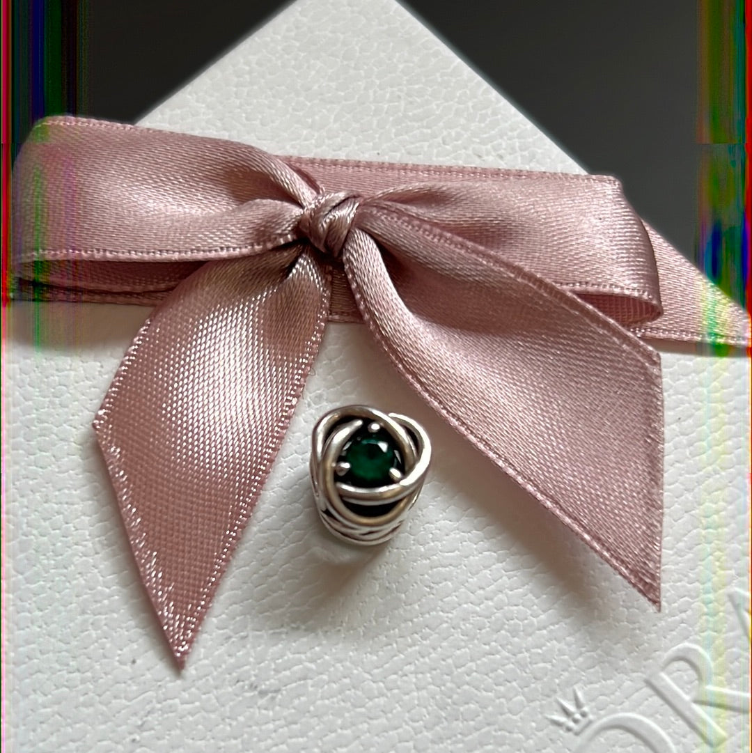 Genuine Pandora Green May Birthstone Infinity Charm