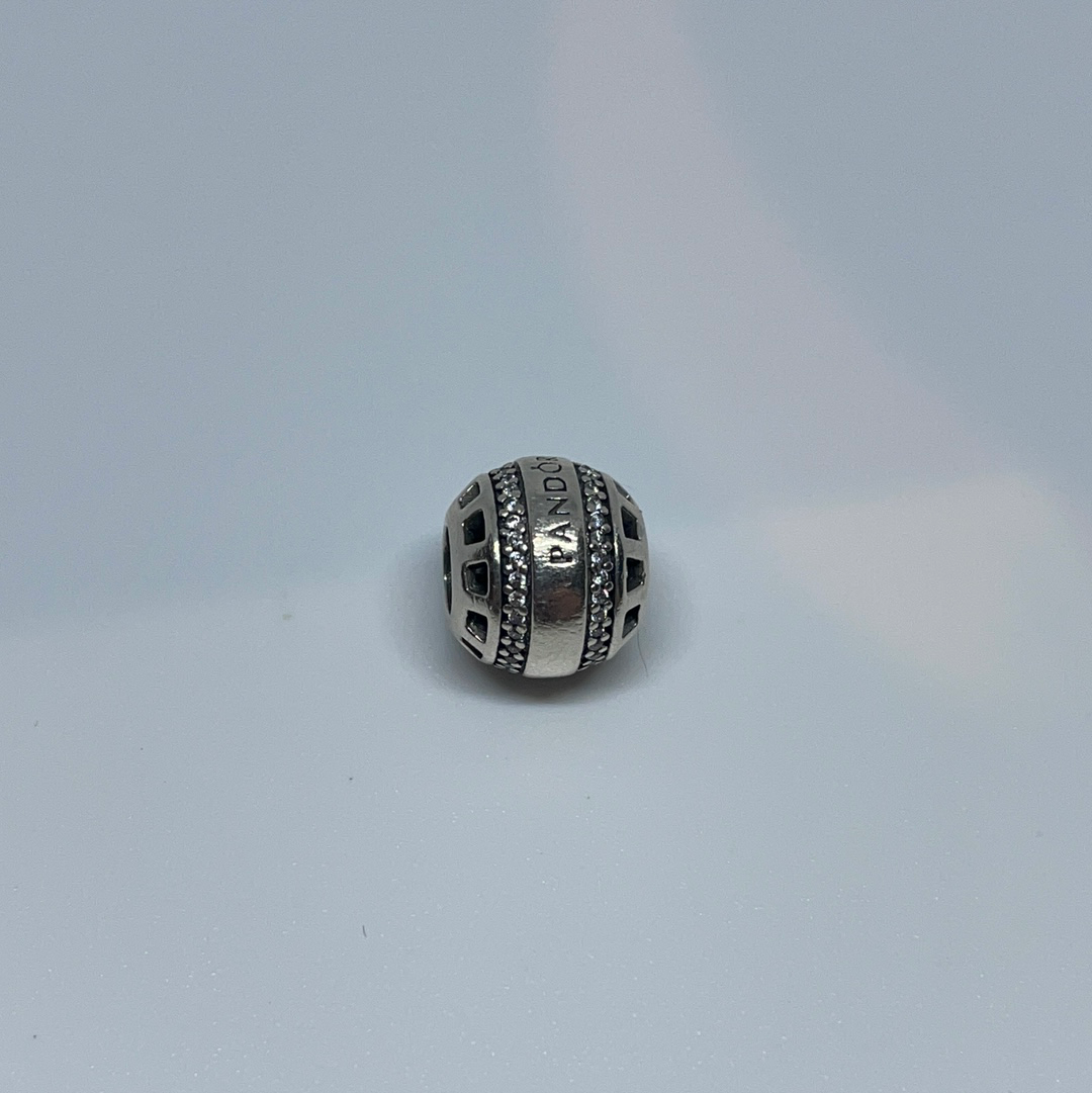 Genuine Pandora Pandora Pave Line Logo Ball Charm