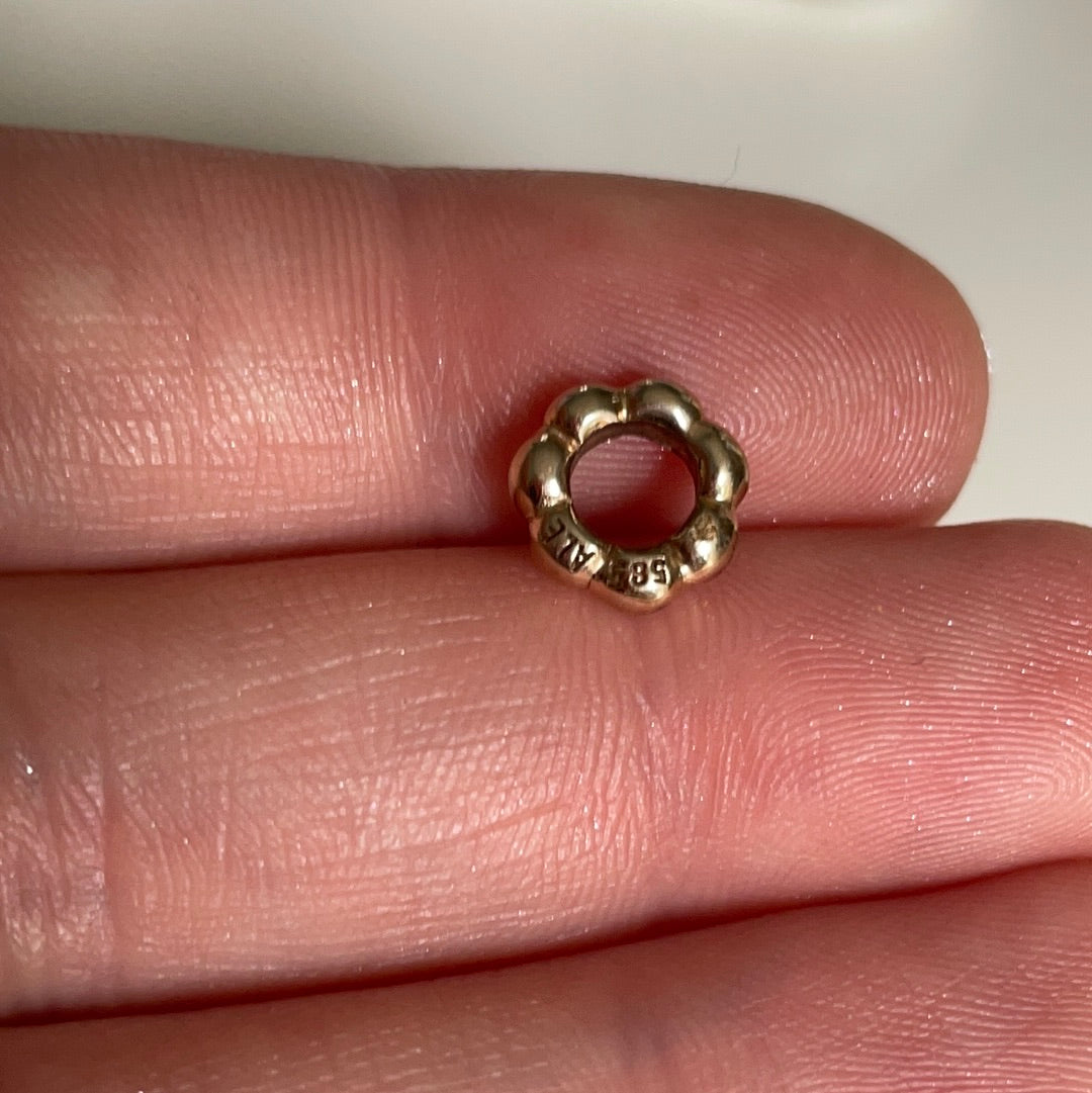 Genuine Pandora Solid 14ct Gold Bubble Bobble Spacer Charm HTF