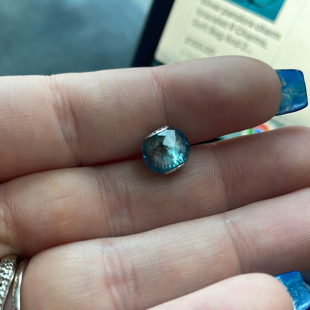 Genuine Pandora Essence Charm Friendship Blue Faceted Stone