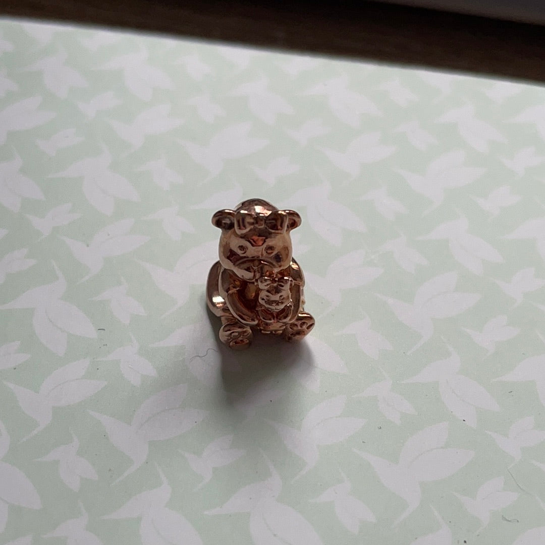 Genuine Pandora Rose Gold Dora Bear With Baby Bear Charm