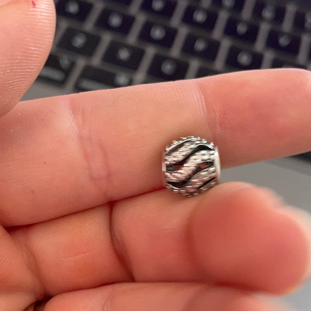 Genuine Pandora Swirl Pave Charm Openwork Ball Clear