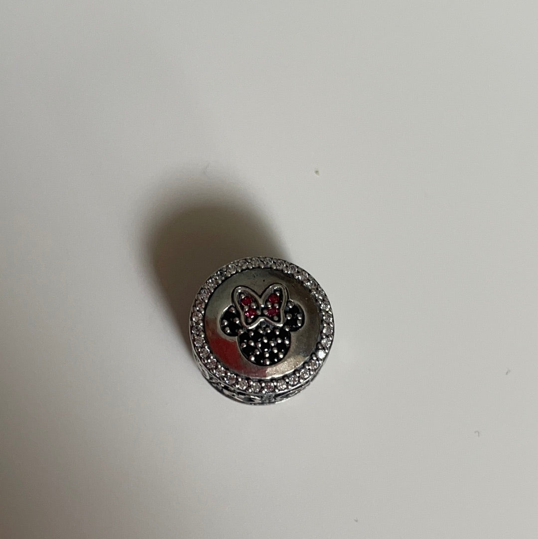Genuine Pandora Disney Pave Minnie and Mickey Head Charm