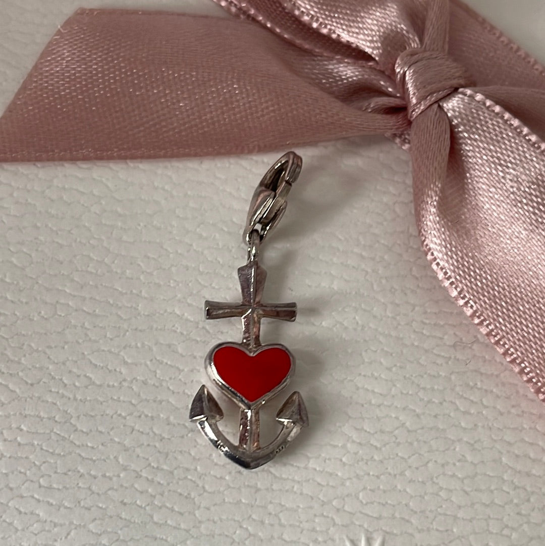 Thomas Sabo Enamel Heart Anchor Clip Charm