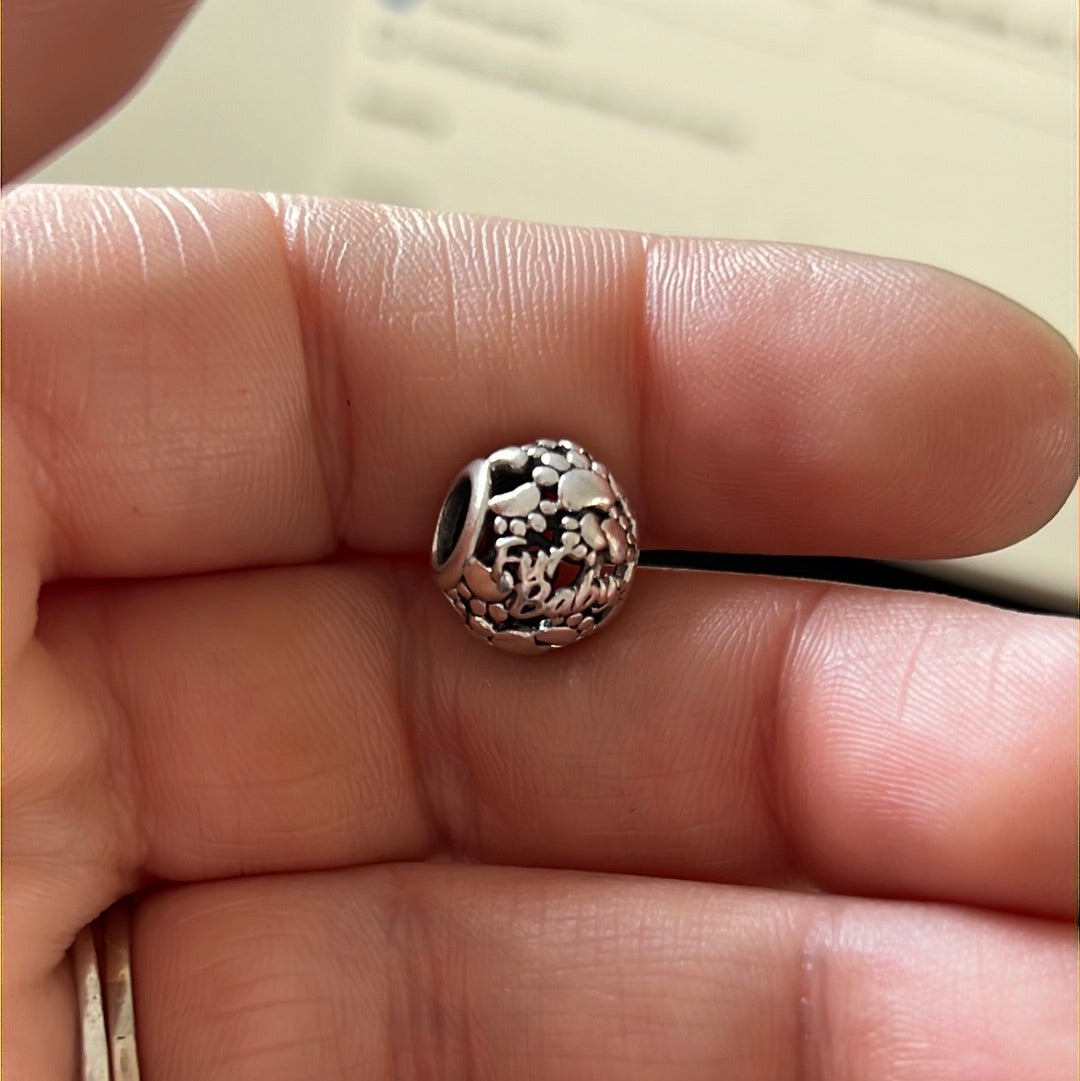 Genuine Pandora Openwork Fur Baby Openwork Paw Print Charm
