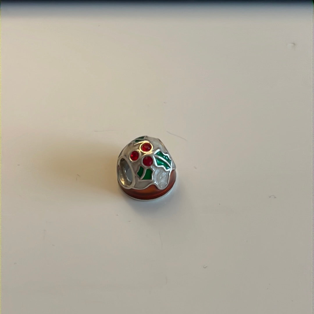 Genuine Chamilia Christmas Enamel Pudding Charm
