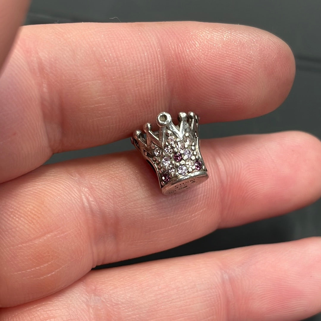 Genuine Camelia Pave Crown Queen Princess Birthday Charm