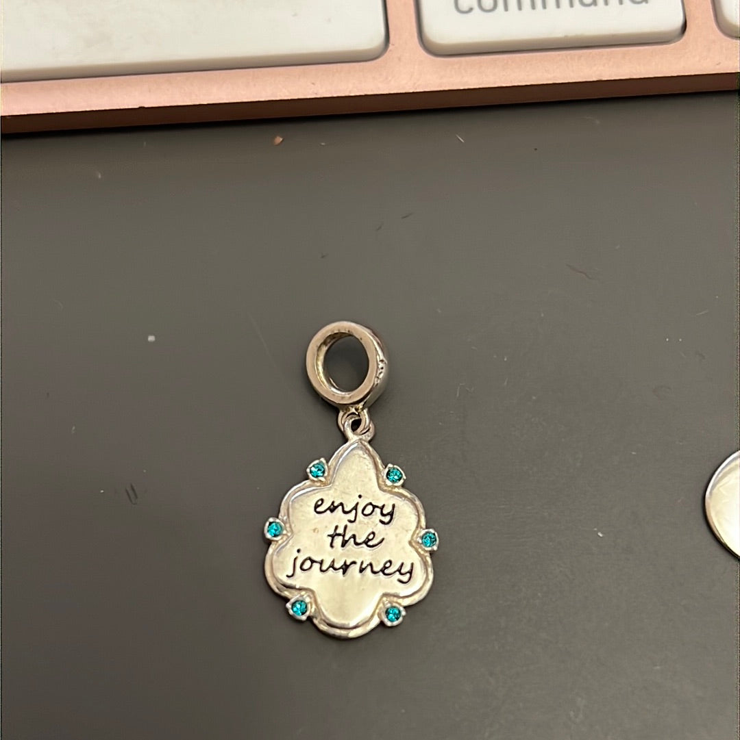 Genuine Chamilia “Enjoy the Journey” Blue CZ Dangle Charm