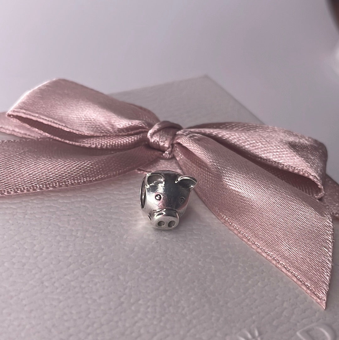 Genuine Pandora Pig Face Animal Charm Old