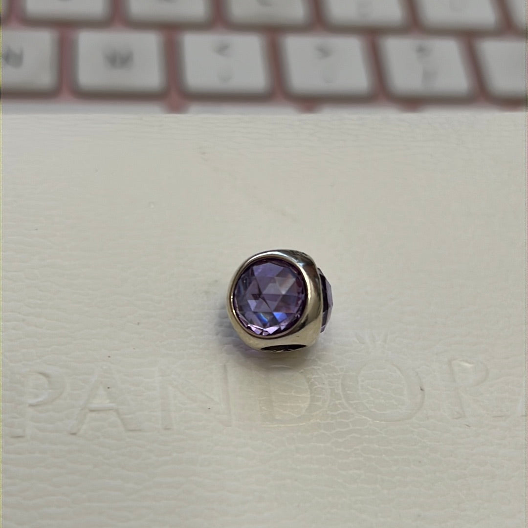 Genuine Pandora Poetic Purple Droplet Stone, Trio Charm