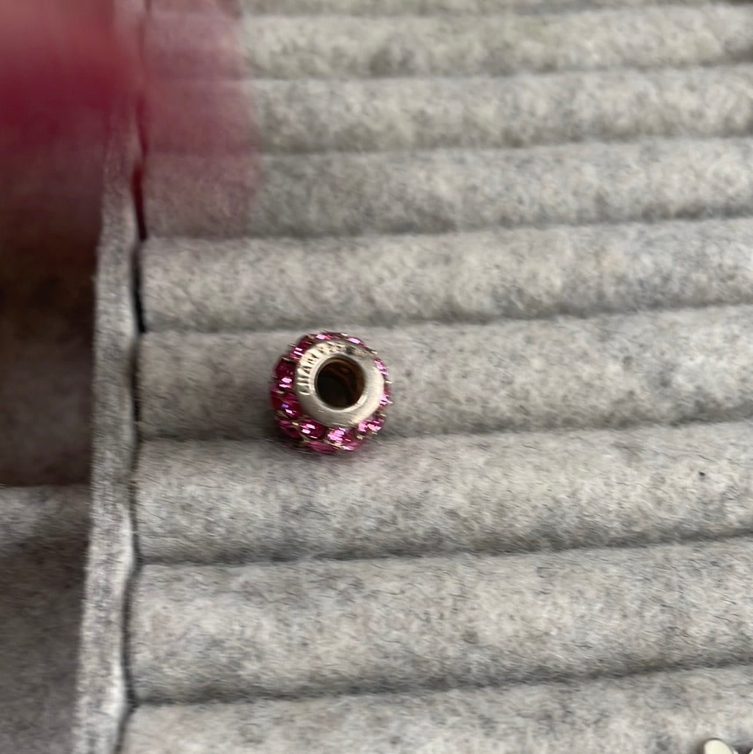 Genuine Chamilia Pink Sparkle Pave Charm