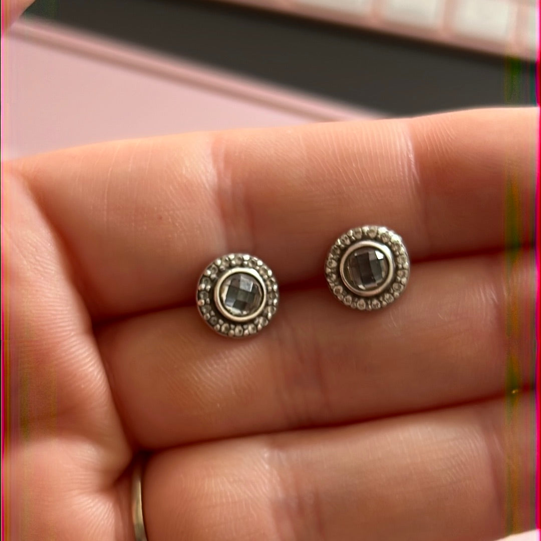 Genuine Pandora Brilliant Legacy Pink Pave Earrings Studs