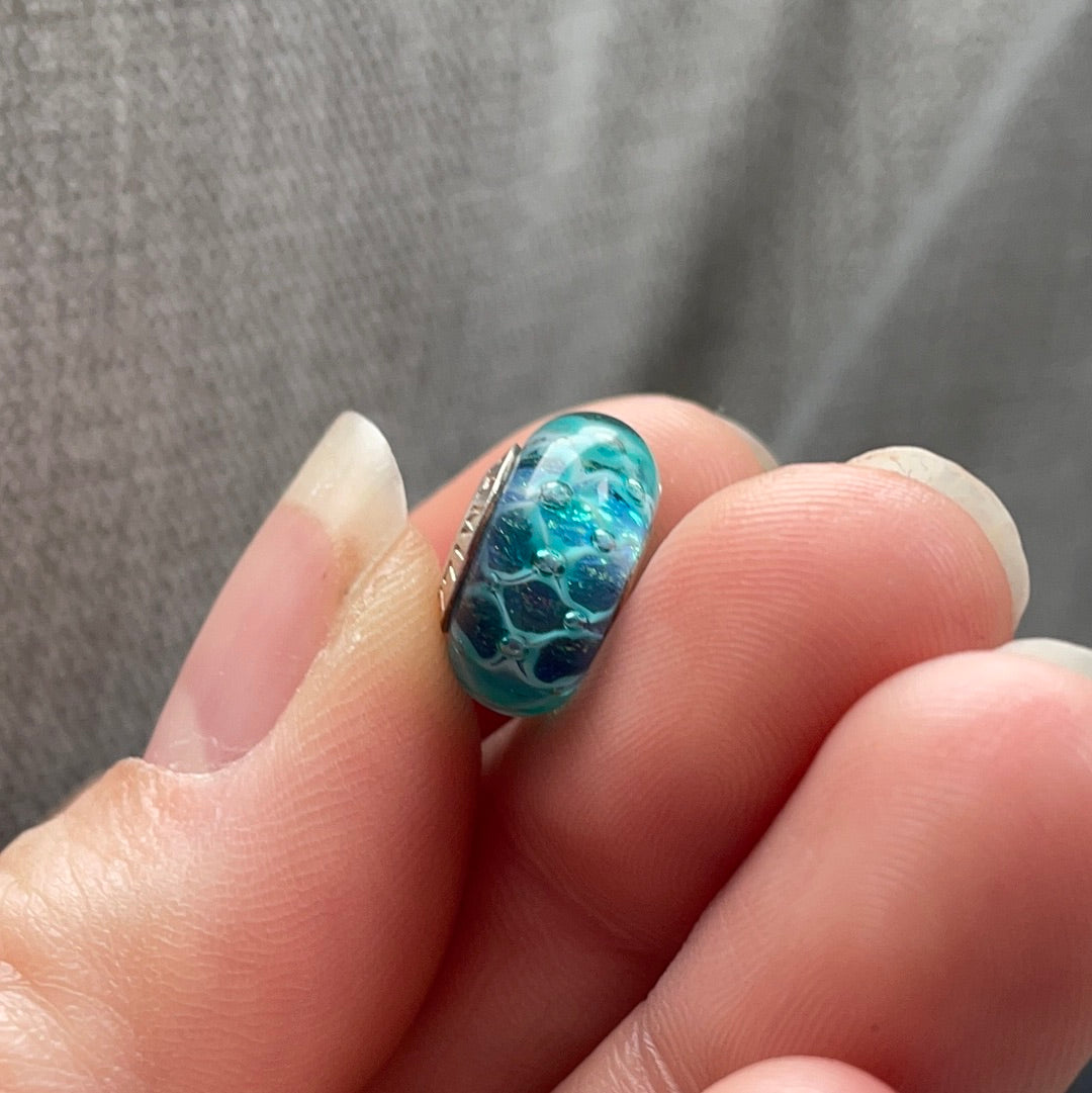 Genuine Chamilia Murano - Blue, Turquoise Mermaid Shimmer BEAUTIFUL