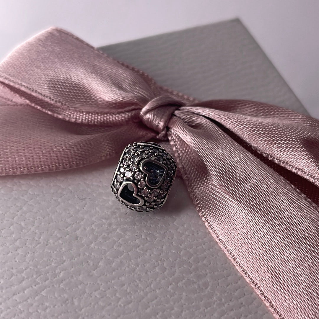 Genuine Pandora Clear Stone Openwork Heart Pave Ball
