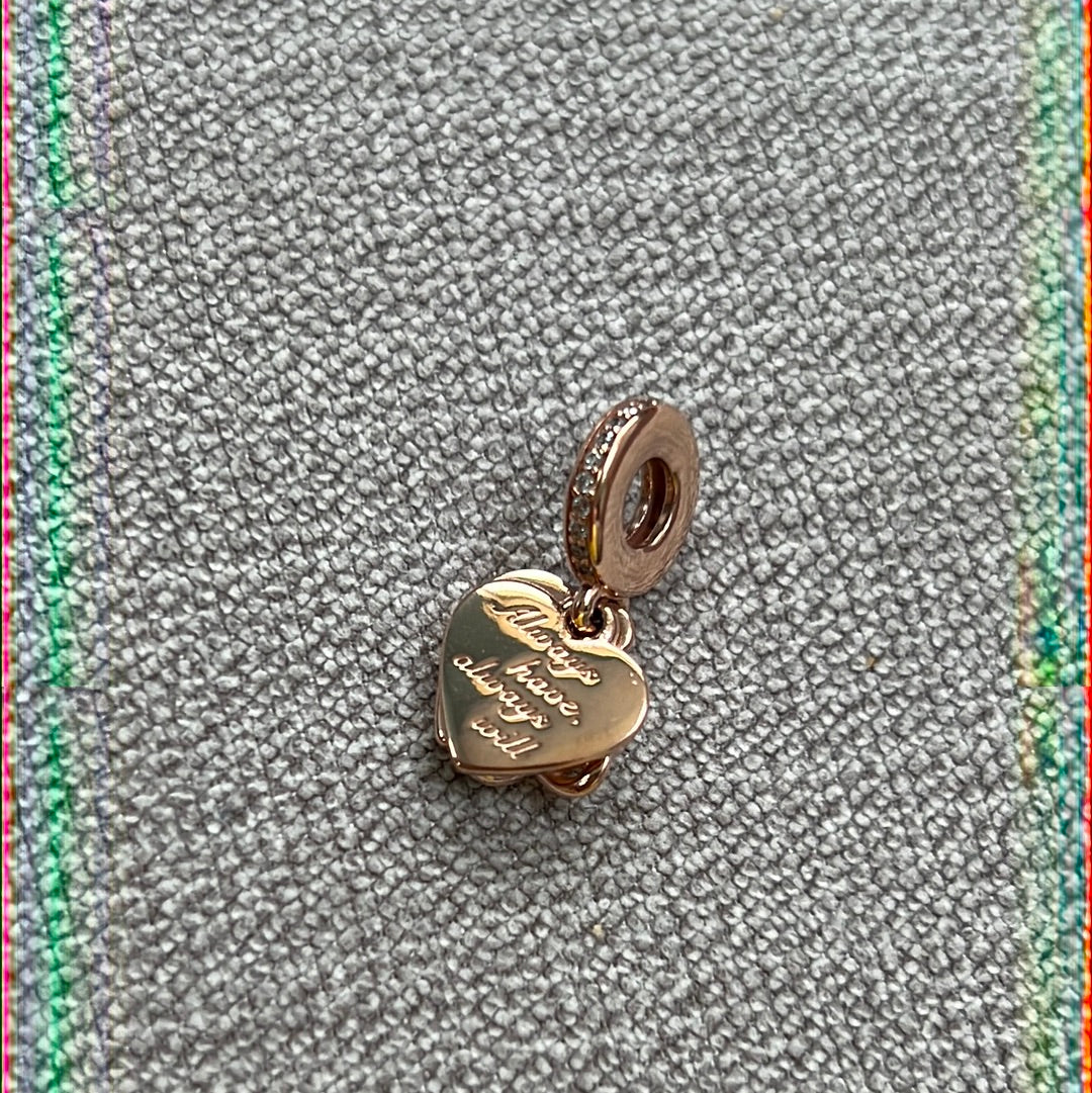 Genuine Pandora Rose Gold I Love You Dangle Charm