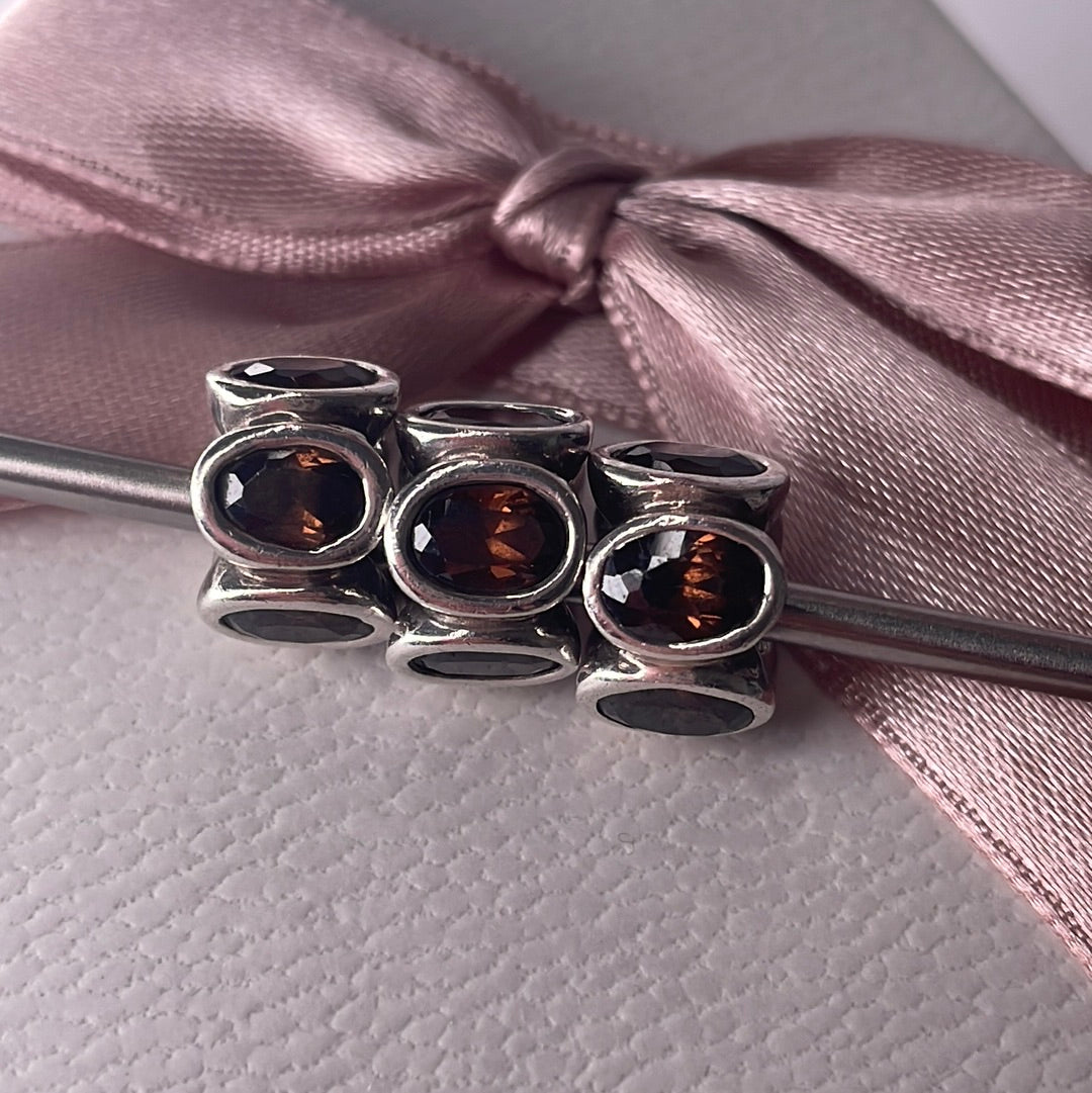 Genuine Pandora Rare Brown Oval Light Charm