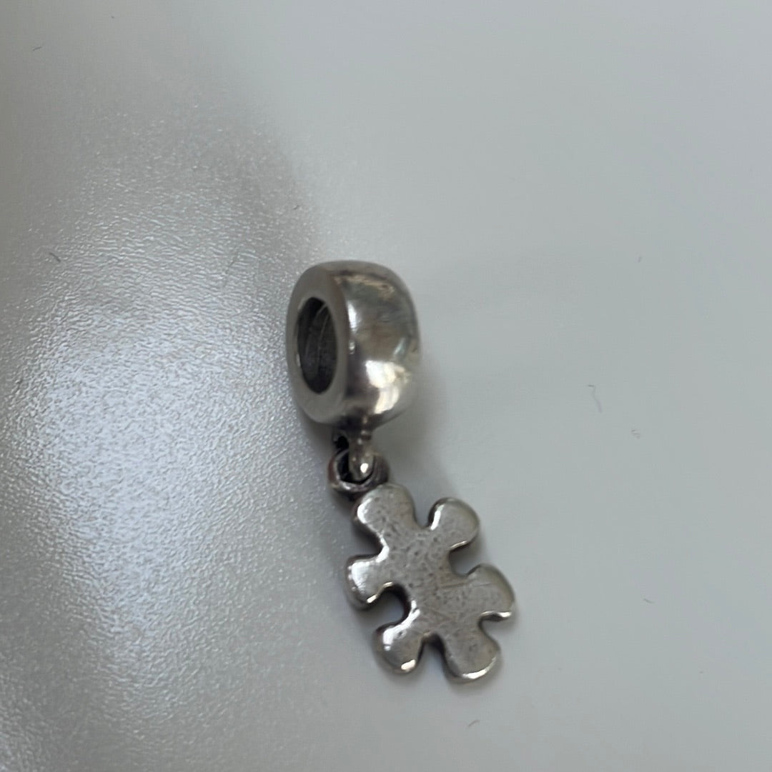 Genuine Pandora Red Enamel Jigsaw Puzzle Piece Dangle Charm RARE HTF
