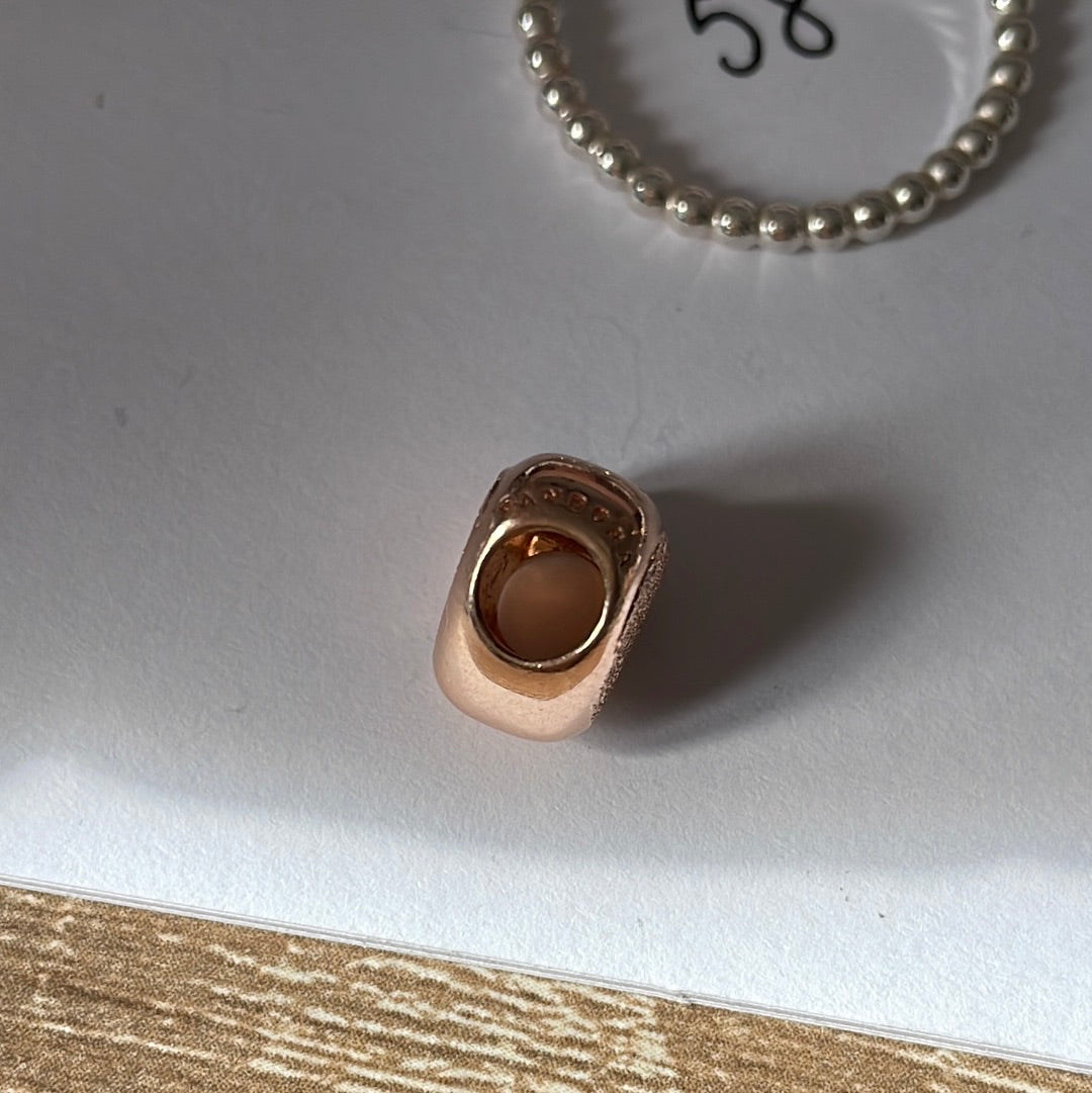 Genuine Pandora Rose Gold Heart With Matter Sparkle Texture