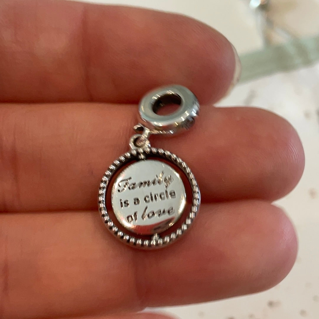 Genuine Pandora Family Tree Dangle Enamel Spinning Charm