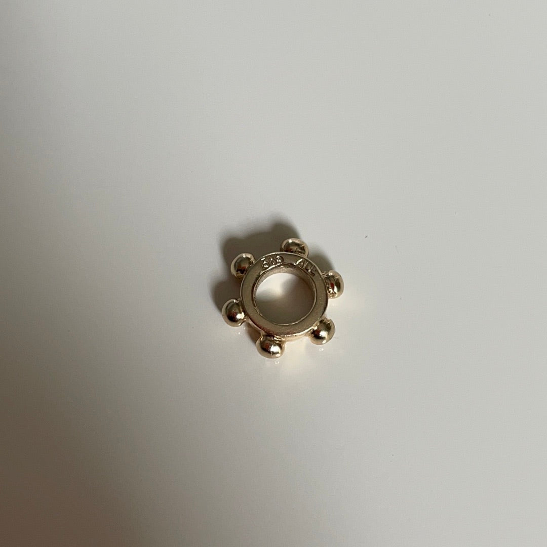Genuine Pandora Solid 14ct Gold Dotted Spacer Charm RARE HTF
