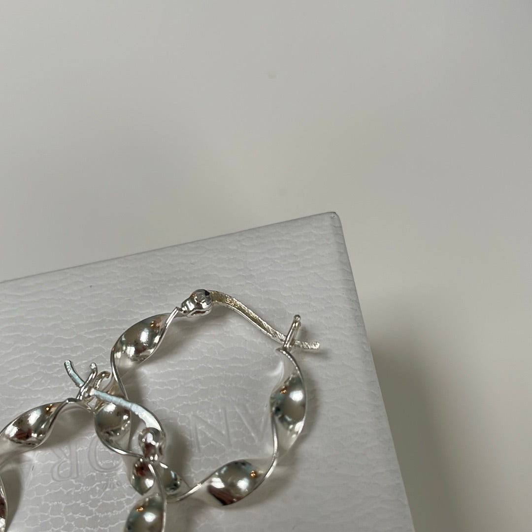 Sterling Silver Hoop Earrings Twisted