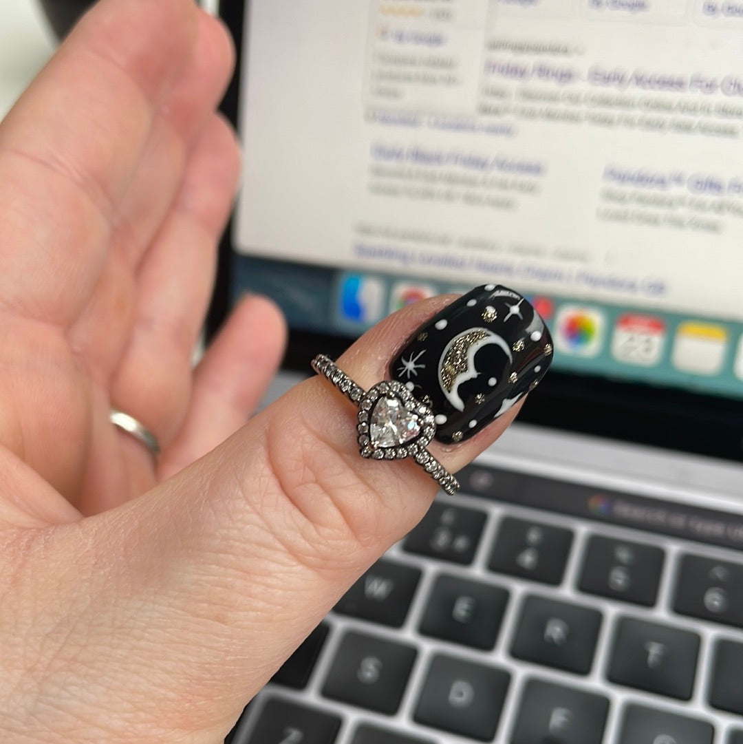 Genuine Pandora Levelled Heart Pave CZ Ring Size 60