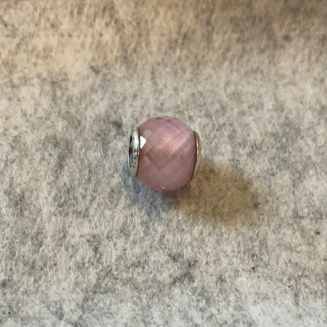 Genuine Pandora Small Facet Murano In Pink
